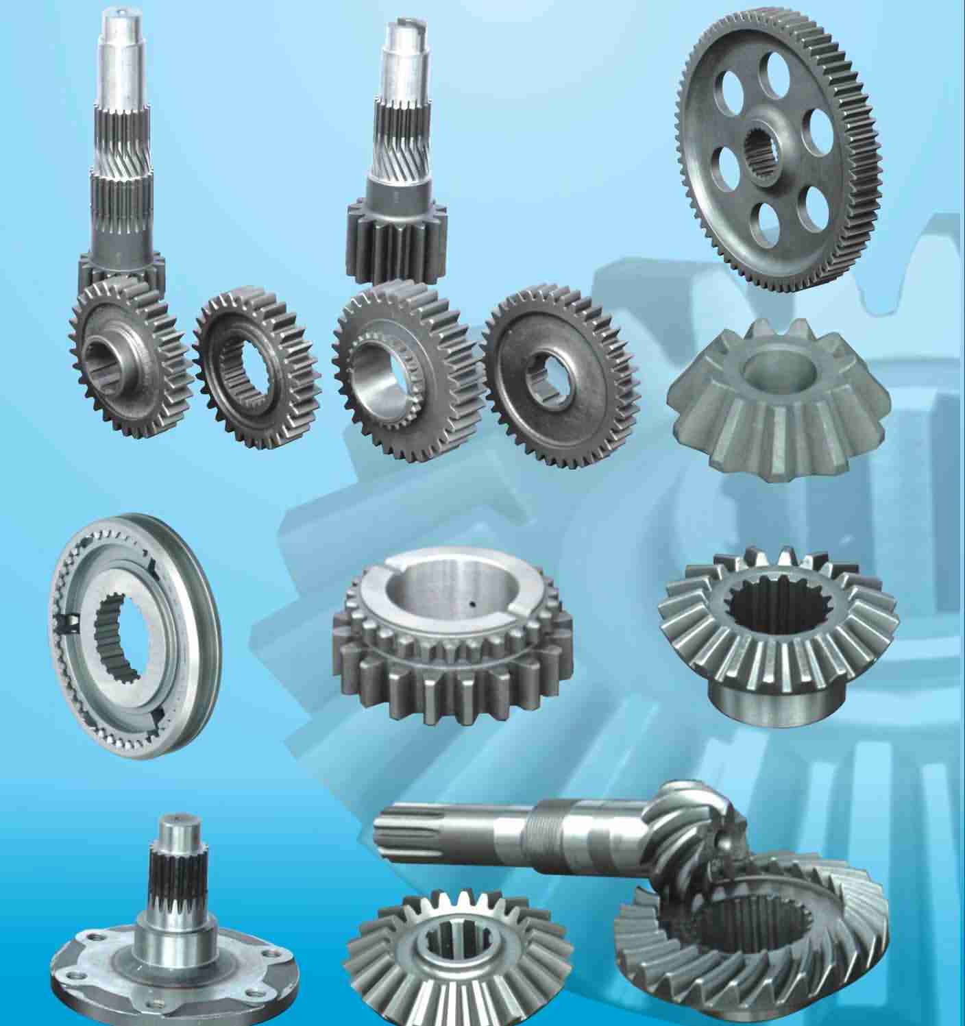 planet carriers    ring gears   Differential gears   spline shafts&gear shafts   SpUR gears & HELICAL GEARS   Worm gears bevel gears, sprial bevel gears racks 